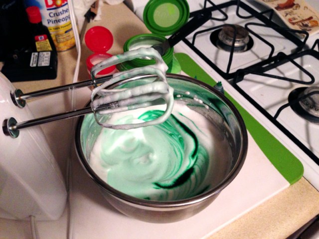 mint chocolate meringues add color