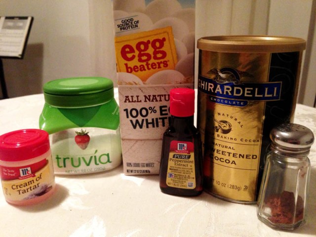 mint meringues batch 1 ingredients