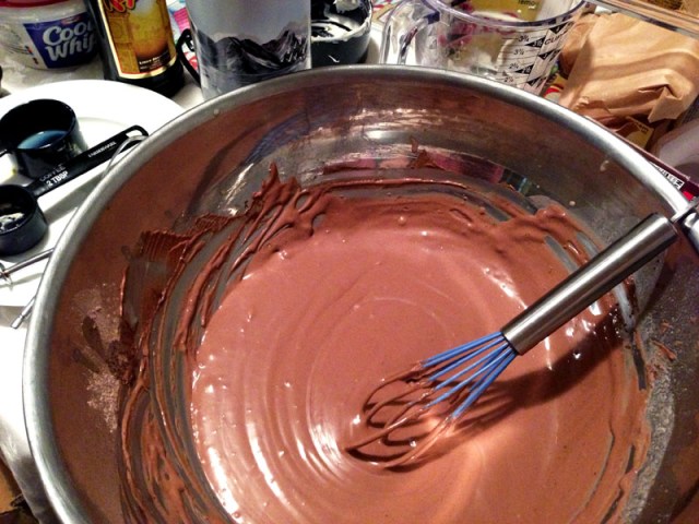 chocolate - mix liquor and pudding smooth