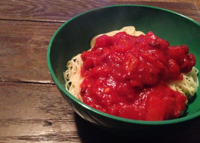 Angel hair with sauce