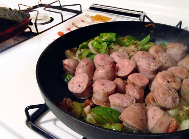 finsihed sausage and peppers