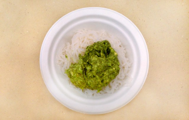 mix avocado sauce with noodles