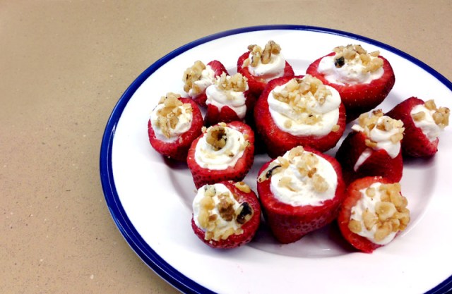 yummy strawberries and cheesecake