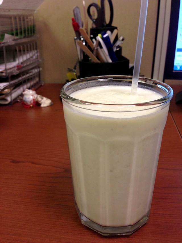 banana smoothie finished