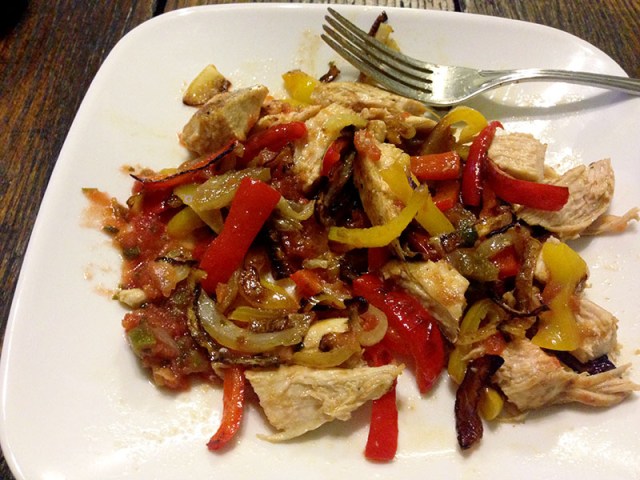 cooked mexican chicken with salsa